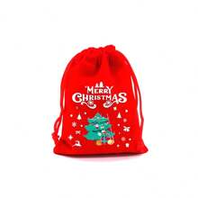 1 bolsa de regalo de Navidad - 1 pieza aleatoria de bolsa de regalo de franela con cordón, bolsa de embalaje de caramelos, 12 piezas (rojo) - Multicolor - Ver 20