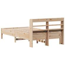 Solid Pine Bed Frame 100x200 Cm Durable Design No Mattress Included - Brown - View 5