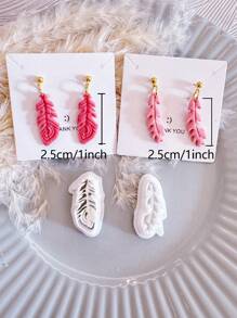 2 piezas Cortadores de arcilla con plumas | Cortadores de arcilla estilo bohemio | Cortadores de pendientes para San Valentín | Cortadores de arcilla con relieve detallado | Cortadores de arcilla para hacer joyas