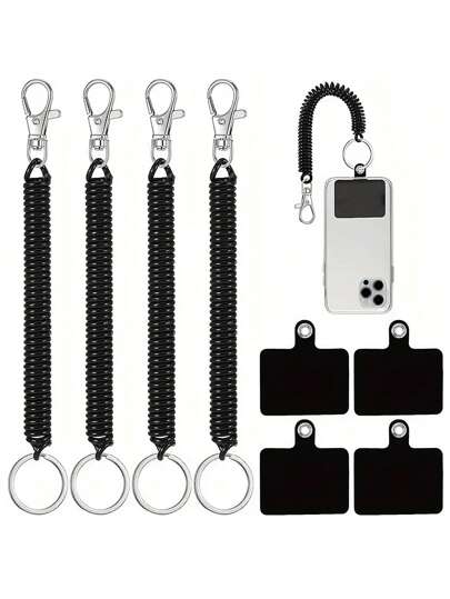 2/4 套手机挂绳，带补丁，弹性手机腕带和手机壳锚式防盗带，适用于户外徒步滑雪登山，兼容 和大多数智能手机，可作为送给母亲、家人、朋友、生日、节日的礼物，手机挂饰，手机链