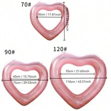 1 件 PVC 闪亮心形透明爱心游泳圈