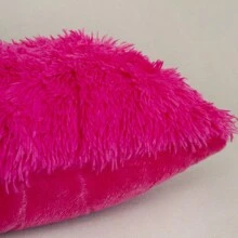 Plain Plush Cushion Cover Without Filler - Pink - View 11