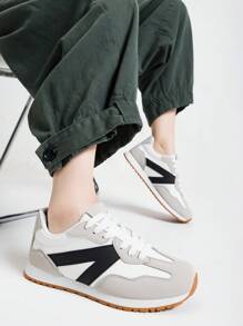 Alan Vincent [Light Freedom Series] White And Black Shoes For Women 2025 New Style Flat Shoes Comfortable And Fashionable Running Shoes Casual Sneakers Women Office Outdoor Shoes Ladies Shoes Cortez Student Girls Shoes Everyday All-Match Cortez Shoes - White - View 7