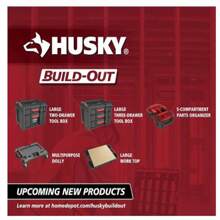 Husky Build-Out 12 In. Modular Tool Storage Waterproof Storage Bin, Heavy Duty Organizer, Stackable, Garage Storage, New Year Organization Solution, Seasonal Home Improvement - White - View 2