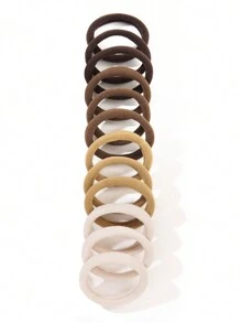 24pcs/Set Coffee Ombre Elastic Hair Tie For Women, Simple And Elegant Style With High Stretch And No Trace Casual,Woman Head Accessories, Woman Hair Accessories Hair Ties Ponytail Holders Hair Elastics Hair Rubber Bands Scrunchies Hair Rope, Hair Bobbles Gym Beauty Makeup Woman Accessories Elastic Band - Coffee Brown - View 12