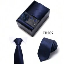 AlanKing 1 件圣诞礼物男士领带时尚设计英伦风格正式商务婚礼领带礼盒装男士领带 - 混色 - 查看 15