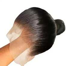 360 Full Lace Front Wigs Human Hair Straight Pre Plucked With Baby Hair 250% Density Human Hair Wigs For Woman Natural Color Can Do Ponytail And Bun Christmas Gifts - Natural Black - Xem 4