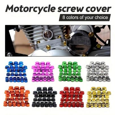 1 Set Accesorios universales de decoración para motocicleta, tapas de tornillos para manillar de moto, cubiertas de tornillos con recubrimiento UV de colores