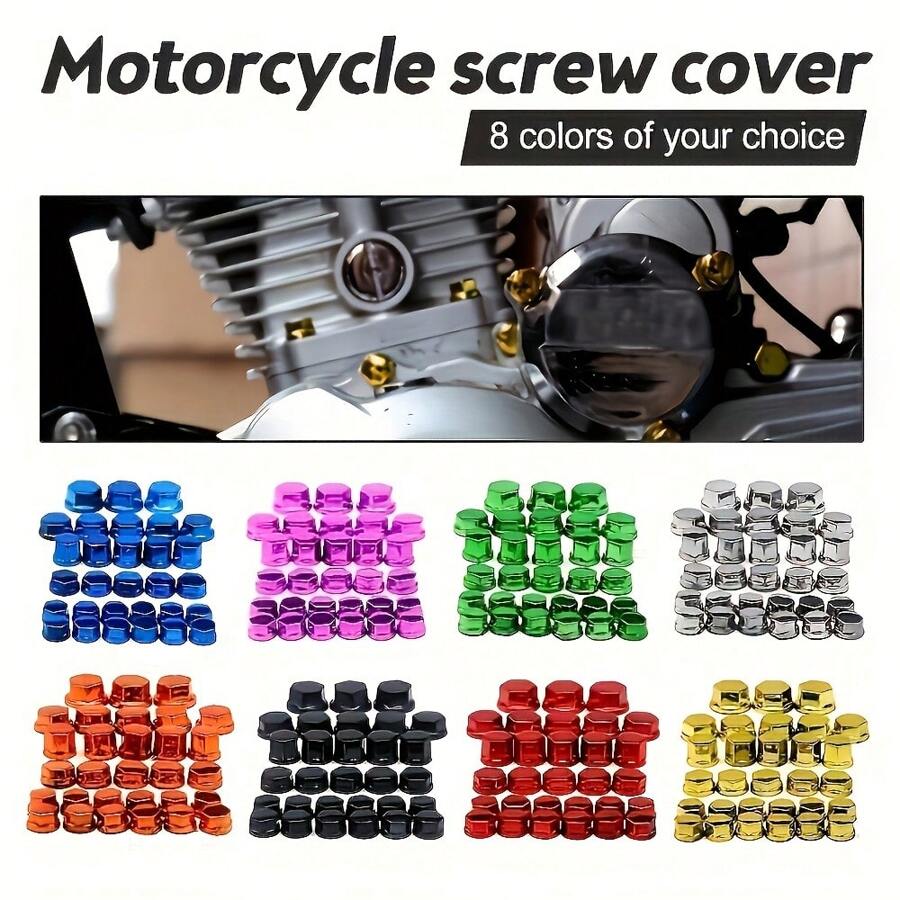 1 Set Accesorios universales de decoración para motocicleta, tapas de tornillos para manillar de moto, cubiertas de tornillos con recubrimiento UV de colores