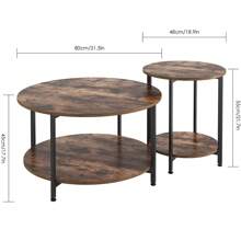 Set Of 2 Side Tables Garden Coffee Table Coffee Table Living Room Chipboard + Metal