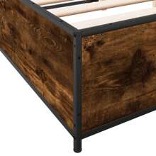 Smoked Oak Small Double Bed Frame 120x190 Cm Stylish And Durable Design Without Mattress - Brown - View 6