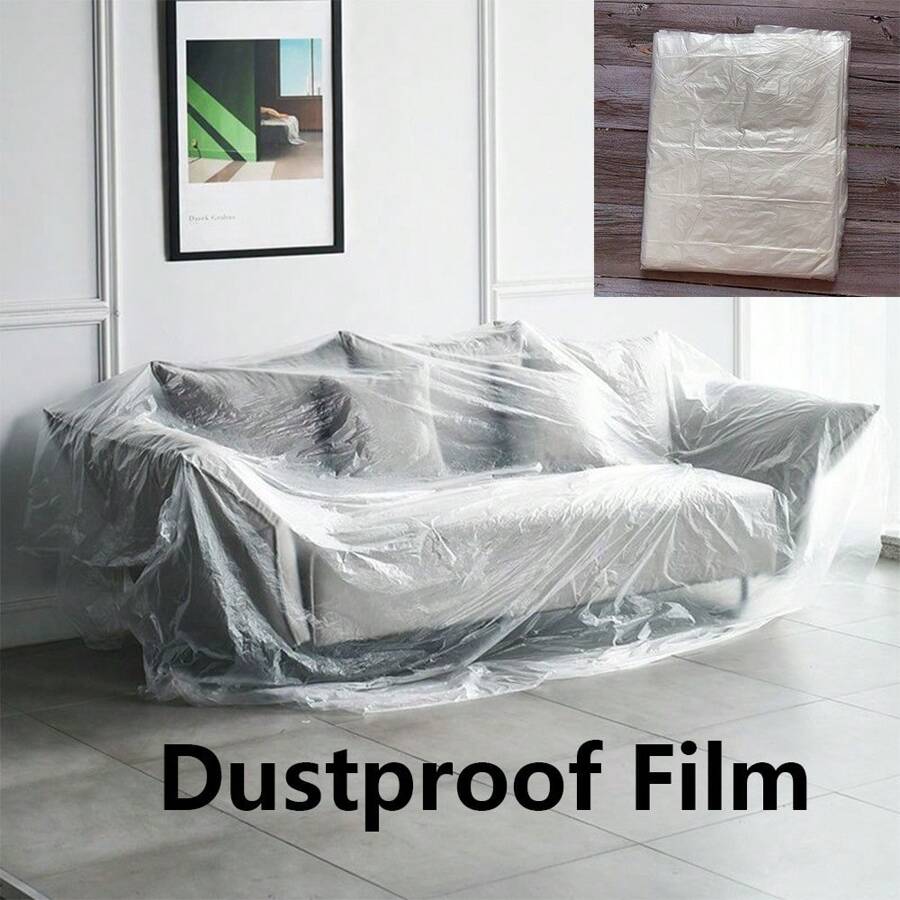 Plastic Waterproof Dust Cover Transparent Furniture Protection Masking Film Disposable Dustproof Protective Film Living Room Kitchen