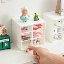 1 pièce Organisateur de bureau en plastique avec 9/6 mini tiroirs, boîte à outils pour enseignants, boîte de rangement pour fournitures de bureau, bac de finition pour petits articles et sundries, rangement pour épingles à cheveux/autocollants/accessoires faits main, boîtes de rangement et organisateurs