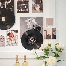 1Pc Of 12 Inch Fake Plastic Records Record Wall Decoration, Dormitory Decoration, Room Decoration Aesthetic Retro, Music Themed Decoration Plastic Vinyl Record, Universal Holiday Decoration, Creative Graffiti Design, Perfect Birthday Gift. Birthday Gifts Graduation - Multicolor - View 7