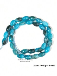 1pc Natural Blue Apatite Stone Beads Round Gemstone Loose Spacer Beads For Jewelry Making DIY Bracelet Necklace Accessories 6/8/10mm - Blue - View 14