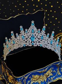 1pc Tiara And Crown For Women Crystal Queen Crowns Rhinestone Princess Tiaras For Girl Bride Wedding Hair Accessories For Bridal Birthday Party Prom Halloween Christmas - 彩色 - 查看 26