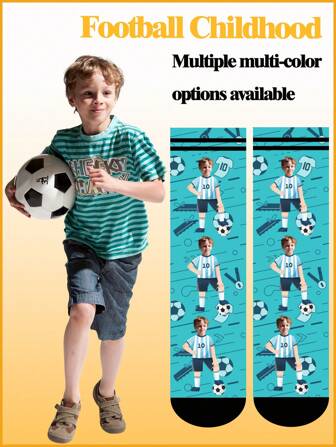 1 Pair Of Customized Football Socks For Children Aged 1-16