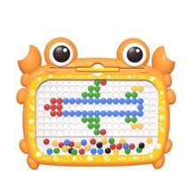 Magnetic Board With Colorful Beads Crab With Drawing Patterns - Orange - View 3
