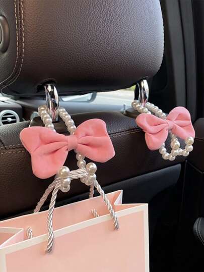 1 pieza/2 piezas Ganchos de almacenamiento para coche, ganchos para respaldo de asiento, ganchos pequeños multifuncionales para interior de coche