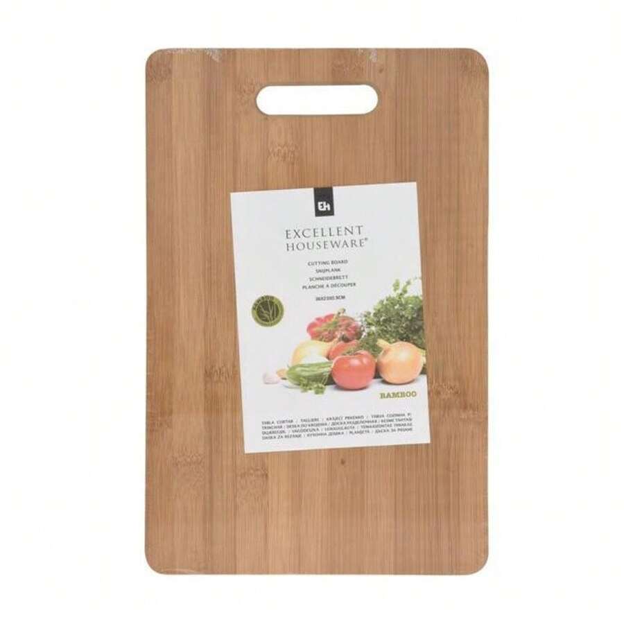 Bamboo Cutting Board, Kitchen Stove Cover, Chopping Board, Thick Cutting Board For Meat, Vegetables And Fruits, Cheese Board, Bread Board Or Cutting Board, 36 X 23 Cm - Màu be - Xem 1