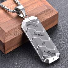 Customized Engraved Geometric Tire Tread Motorcycle Chain Pendant Necklace, Hexagon 3D Pendant, Hip Hop Retro Accessory Gift (Black Small Chain)