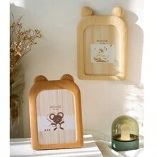 5x7 Photo Picture Frame In Plastic Wood Style Decorative Crafts For Wall And Table Display, Cartoon Home Decor Best Gifts Birthday Graduation - Brown - View 2