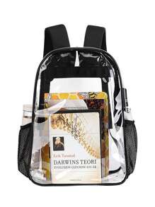 1pc Customized New Fashion Versatile Casual Large Capacity PVC Transparent Backpack, Laptop Bag, Multipurpose Bag, Sports Bag