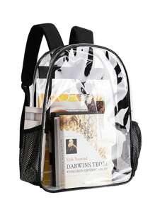 1pc Customized New Fashion Versatile Casual Large Capacity PVC Transparent Backpack, Laptop Bag, Multipurpose Bag, Sports Bag