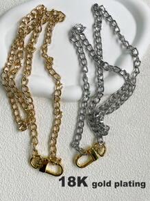 1 pieza Collar de cadena de mujer con hebilla en forma de herradura, sencillo pero elegante, adecuado para usar a diario cuando sales