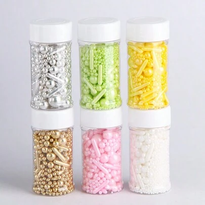 75 克/2.6 盎司仿金糖珠，烘焙蛋糕装饰，各种形状和尺寸，适用于蛋糕、糖果、纸杯蛋糕、冰淇淋、饼干，适合节日庆典、生日派对蛋糕、圣诞节、返校