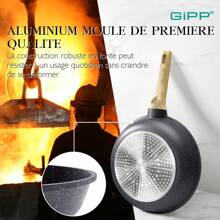 GiPP GiPP Lot de 21 casseroles et poêles avec revêtement antiadhésif en granit, sans PFOA/PFOS, poêle/wok/poêle à griller/poêle à omelette/marmite/faitout, set de casseroles pour gaz à induction, gris