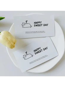 30/50/100pcs Pink Simple Thank You Cards, 300G Copperplate Paper Printing Gift Wrapping Decorative Cards, Gift Wrapping Greeting Cards, Gift Wrapping Labels, Small Business Thank You Cards, Customer Thank You Cards, Bring Orders To Business,Christmas Valentine Day - Multicolor - View 9