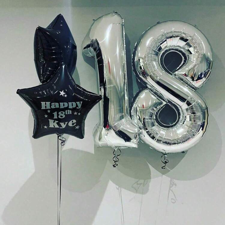 Juego de 2 globos grandes plateados con número 40 pulgadas para fiestas de cumpleaños, aniversarios y decoración de regalos para adultos - Multicolor - Añade 7