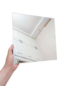 4/6/8 件方形镜面墙贴，2 毫米厚亚克力材质 3D 镜面墙砖，适用于客厅、卧室、厨房、浴室。