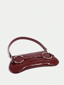 1 stuk minimalistische Y2K-klinknagelgesp met ronde ring van metaal, punkstijl damestas met klep/okseltas, geschikt voor dates, straat en feestjes, gepersonaliseerd, veelzijdig, straat, sport, lieve en coole meisjes, Y2K, geruit, preppy stijl, school, date, date night, tieners, perfect Valentijnsdagcadeau voor haar