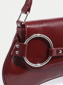 1 stuk minimalistische Y2K-klinknagelgesp met ronde ring van metaal, punkstijl damestas met klep/okseltas, geschikt voor dates, straat en feestjes, gepersonaliseerd, veelzijdig, straat, sport, lieve en coole meisjes, Y2K, geruit, preppy stijl, school, date, date night, tieners, perfect Valentijnsdagcadeau voor haar