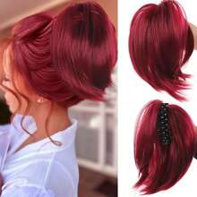 Synthetic Heat-Resistant Wig Hair Bun Messy Elastic Band Hair Bundle Coiffure Hairpiece Ladies Ponytail Scrunchy Clip Wig Christmas Holiday Wig
