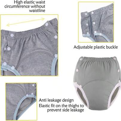 Återanvändbara tygblöjor för vuxna, läckagesäkra, justerbara, inget behov av ytterligare blöjor, lämpliga för gravida kvinnor och kvinnor efter förlossningen, kan användas dag och natt, unisex, modern design