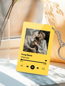 1 件定制照片钥匙扣、个性化雕刻歌曲名称钥匙扣、个性化照片钥匙扣、个性化歌曲名称亚克力钥匙扣、口袋中定制照片钥匙扣、生日礼物、周年纪念礼物、情人节礼物、父亲节礼物、毕业礼物、图形印刷 - 彩色 - 查看 4