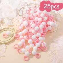 bilicaca 25 件/包 彩色蓬松绒球发带，适合女孩，可爱弹性发饰，适合幼儿女孩，情人节礼物 - 彩色 - 查看 14