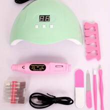 Complete Manicure Tool Kit: UV LED Lamp, Electric Nail Drill - USB Powered, Odorless Nail Care Set Includes Cuticle Remover, Nail File And Finger Separator