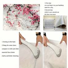 Luxury Pink Rose And Brick Wall Background Fabric - Multi Functional Polyester Fabric, Suitable For Wedding, Photography Studio And Other Scenes As Wedding Background Fabric - Multicolor - View 6