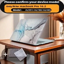 有 4 种大理石图案可供选择，并配有键盘保护膜。它与 MacBook Air Pro 保护套、13/14/15/16 英寸电脑保护套兼容，并配有键盘保护膜，A1370、A1534、A1502、A1707、A2337、A1932、A2179、A2338、A1706、A1708、A2681 塑料硬壳笔记本电脑保护套，黑色、蓝色大理石图案 A2485 A2442、A1466 A1369