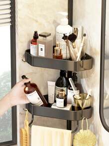铝合金角架适用于厨房、浴室、卫生间、阳台收纳，防锈、防潮、节省空间、无需钻孔 - 彩色 - 查看 9