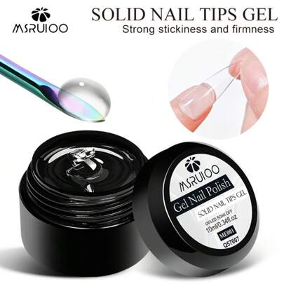 10ml Solid Nail Tips Gel Solid Sticker Nail Tips Adhesive Glue Patch Super Sticky Adhesive Glue UV Gel Nail Art Quick-Dry Strong Sticking False Nail Tips Acrylic Glue