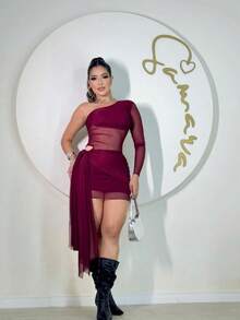 Women's Tulle Mule Dress Party Fashion - Gỗ đỏ - Xem 2