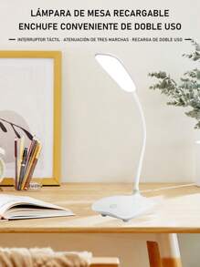 1 Pieza Lámpara Led De Escritorio Ajustable Recargable Por Usb , Para Lectura - Blanco - Ver 2