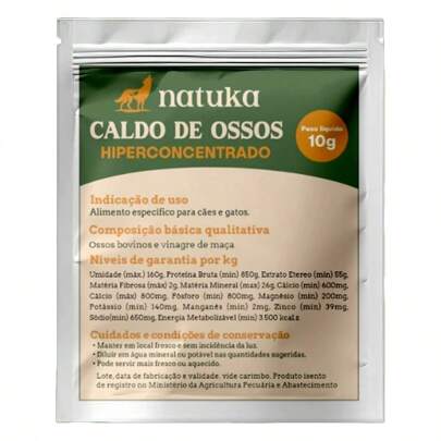 Caldo De Ossos Bovino Hiper Concentrado E Vinagre De Maçã 10g Cães - Natuka