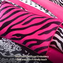 Bộ chăn ga gối đệm, Bộ chăn ga gối đệm êm ái hiện đại nhẹ cho mọi mùa, In họa tiết chấm bi, Chăn bông ấm cúng màu sắc rực rỡ với những chiếc chăn phù hợp, Gối trang trí, Màu hồng ngựa vằn/Da báo, Trang trí phòng ngủ vui nhộn cho người lớn, Bé trai/gái trẻ, Trẻ em, Trẻ em - Hồng - Xem 6