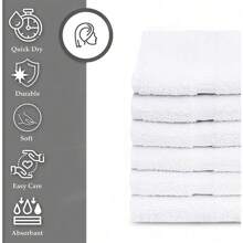 36 Pack White Hotel Bath Towels Bulk 20x40 Inches - Cotton Blend Economy Cheap Bath Towels For Commercial Uses, Gym, Salon, Spa & Hair - Lightweight Bath Towels Quick Drying (36 White) - 60 Pack - View 3